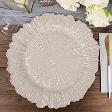 6 TAUPE 13" Round Textured Charger Plates Wedding Party Dinner Decorations Home