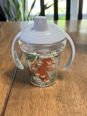 My First Tervis Monkey Sippy Cup Tumbler 6oz Clear  Made In USA