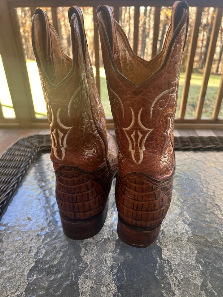 Мужские мексиканские ковбойские сапоги Herencia. Размер 29/D США мужчин 10. Caimon кожи коричневый - Изображение 2 из 4