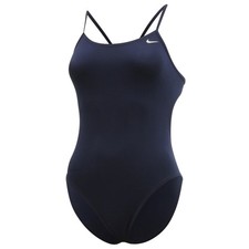 Nike Poly Core Solids Cut-Out Tank Navy Performance Swimwear Sz W-0 26 Girl-10