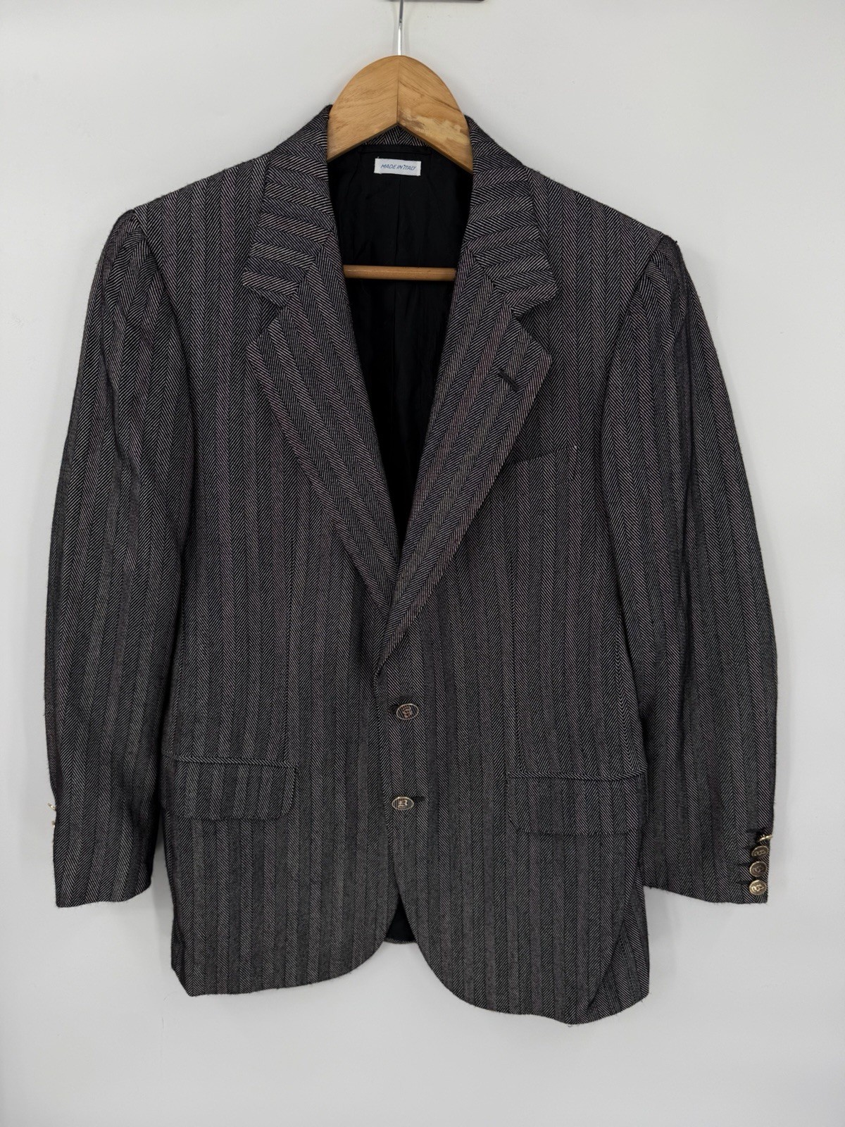 Brioni Tweed Wool Silk Sport Coat Blazer Metal Bu… - image 1