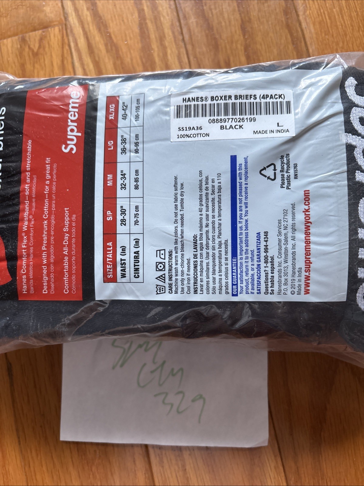SS19 Supreme x Hanes Boxer Briefs 4 Pack Underwear 100percent Authentic Ship Now Large image 3