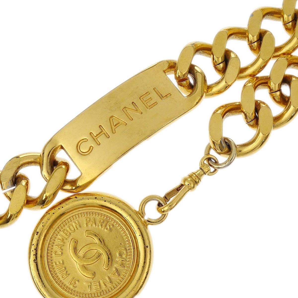 Chanel Chain Belt Medallion Gold 95P Small Good 166094 | eBay display picture 1