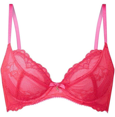 NWT Gossard Women s Superboost Lace Non-Padded Plunge Bra - Rose Red - Size 38C