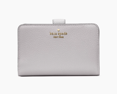 New Kate Spade Lena Medium Compact Bifold Wallet Pebble Leather