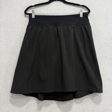 Spanx Get Moving Skort Womens Large Black Athletic Tennis Golf Running 5027R