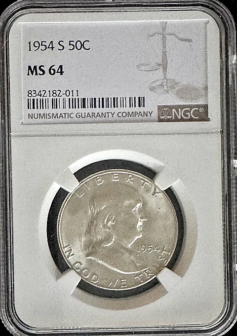 1954 Grade MS 64 Franklin Half Dollars (1948-1963) for sale | eBay