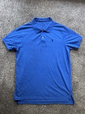 Blue Polo Short-Sleeve Shirt with Embroidered Logo