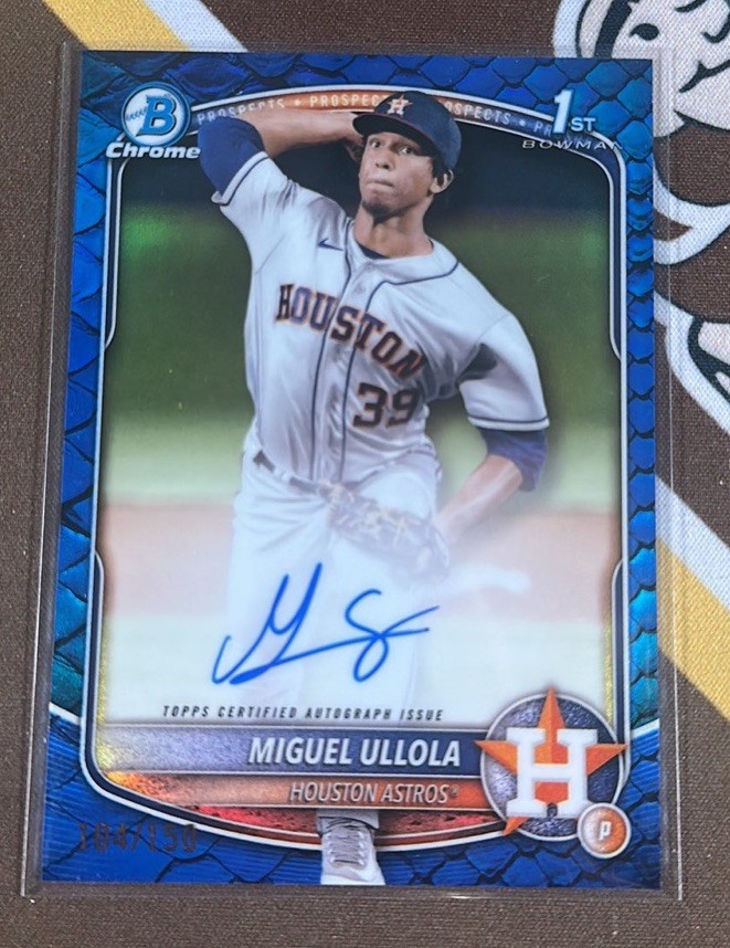 2025 Bowman Chrome Miguel Ullola 1st True Blue Auto /150! Houston Astros! CPA-MU