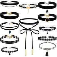 Choker Halskette Pack, 12 StüCk Damen, Samt, , Gothic, Punk, Verstellbar