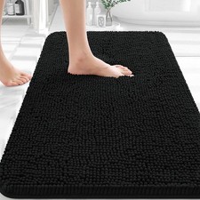 OLANLY Black Bathroom Rug 30x20, Extra Soft Absorbent 30" X 20",