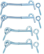 Zinc-Plated Hook and Eye Latch with Spring Lock 2.5" and 3" Safety Cabin