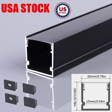 USA - 1m Each Black LED Aluminum Channel Diffuser with Black Cover for LED Strip