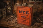 Vintage NYE Pipe Threading Oil Can Nye Tool Machine Works Chicago Tin Sign Full