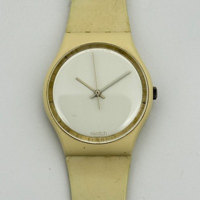 SWATCH / クォーツ腕時計/アナログ/ラバー/WHT Men's Vintage 1987 SWATCH White Out 34mm All White Swiss Watch