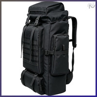 Camping-Wanderrucksack 80L Wasserdicht Taktischer Rucksack Schwarz FüR Herren