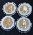 1976 S 40% Silver Washington Bic. Quarters.  4 Proof Coins. 0.29584 Oz. ASW