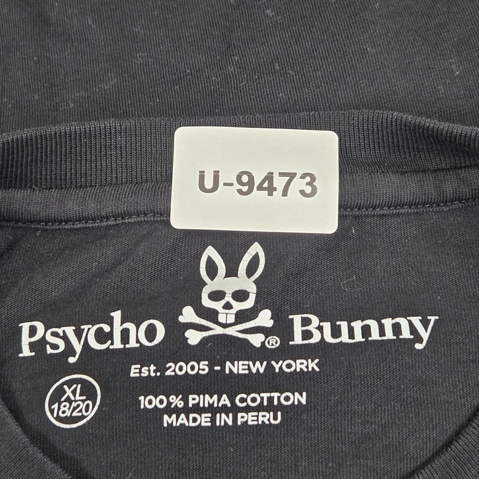 Psycho Bunny Boy Shirt XL 18/20 Black Dalles Skull Logo Long Sleeve - Image 2 of 4