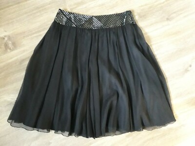 Escada- Laurel- black silk lined midi skater skirt. DE 38,fits UK 12. New other.