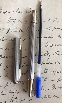 Stylo Roller Vintage Gilles D'Arley Argenté Et Doré - Occasion