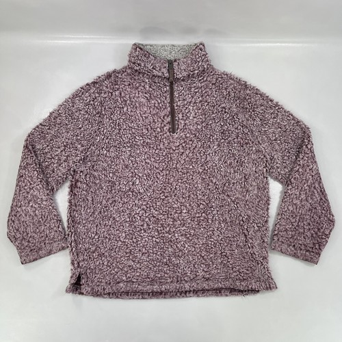 American Outdoor True Grit Sherpa Fleece Zip Up Cherry Jacket Women’s Size L - Picture 2 of 10