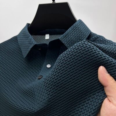Elavure Mens Shirts,Elavure The Prestigio Shirt,Solid Stretch Pique TextureShirt
