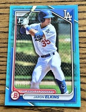 Jaron Elkins 2024 Bowman #319/499 Sky Blue #BP-106 Los Angeles Dodgers