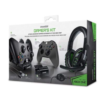 Dream Gear DGXB1 6630 8 Piece Headset Dual Dock Cable Xbox Gaming Accessory Kit