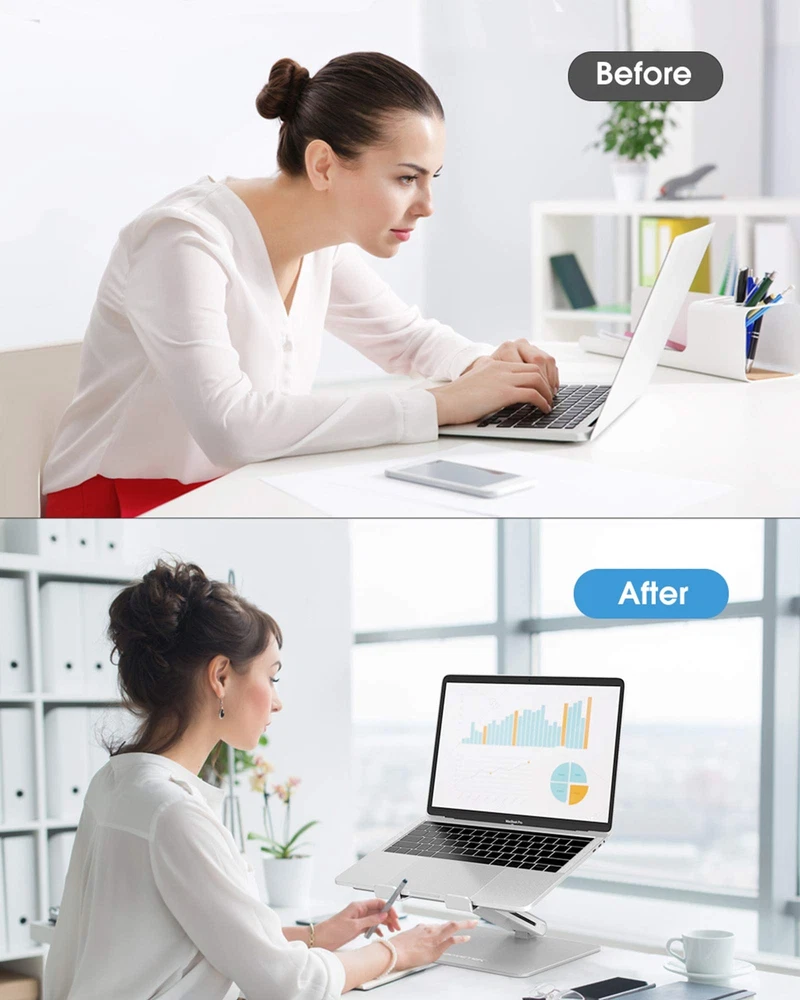 Adjustable Aluminum Laptop Stand Ergonomic Portable Riser for Notebooks