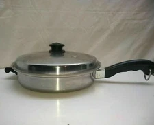 Saladmaster 11" Skillet Multi-Ply Stainless Waterless Frying Pan Saute Pot & Lid