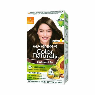 Garnier Naturals Cr�me Hair Color Shade 3 Darkest Brown,70ml+60g_