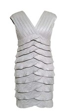 Adrianna Papell Silver Layered Cocktail Dress