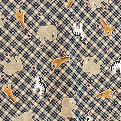 BTY Daisy Kingdom Tossed Animal Fabric Cotton Print