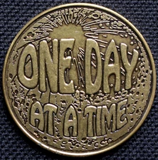 ONE DAY AT A TIME BRONZE RECOVERY TOKEN - Time - The Healing Force