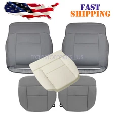 For 2004-2008 Ford F150 STX XLT XL Cloth Seat Cover Front Bottom Lean Back Gray