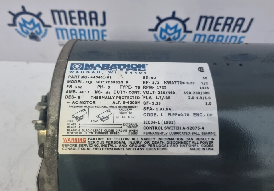 Motor monofásico Marathon Electric 440461-01 FQL 56T17D5951G P Foto 4 de 4