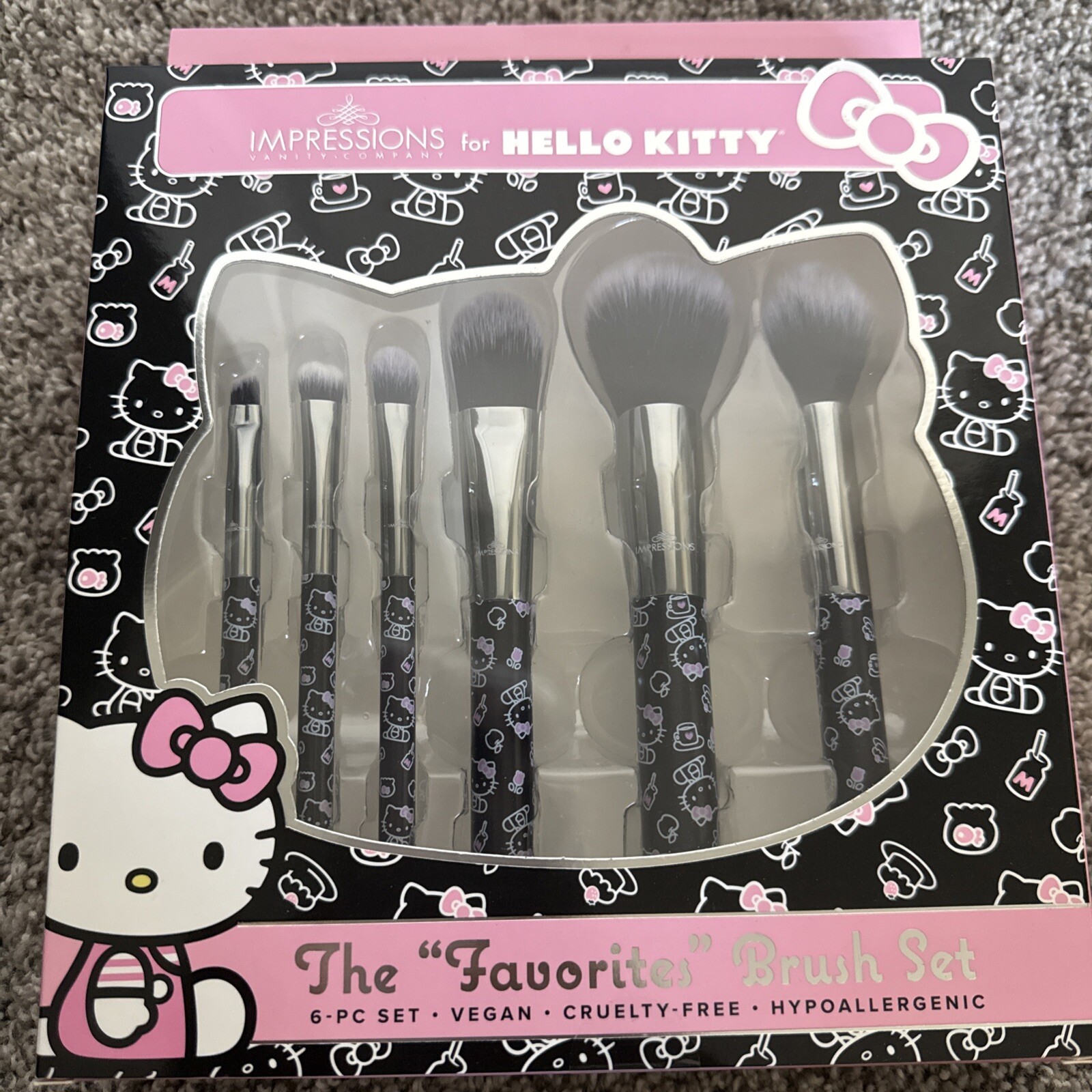 Impressions Vanity Co For Hello Kitty - The “Favorites” 6 Pc Brush Set - Black