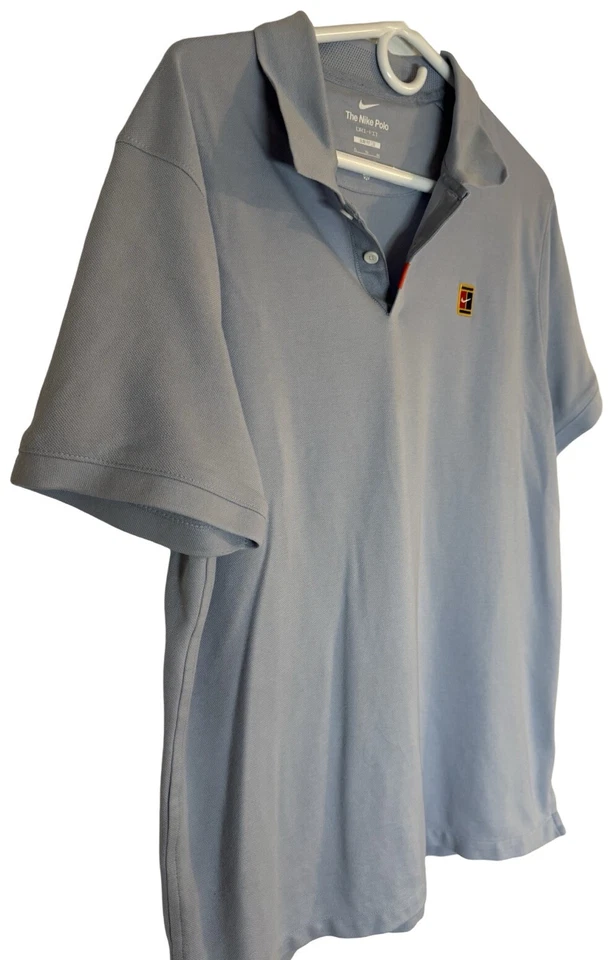 Nike Court Tennis Advantage Mens XL Slim Fit Polo Shirt Blue Whisper DA4379-412 - Image 3 of 4