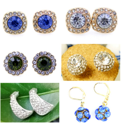 Klassisch Elegant Diamant Ohrstecker Stil Kristall Ohrringe Mehrere Auswahl