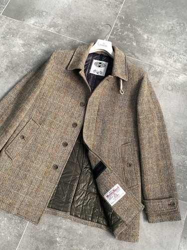 Men's CAMPLIN x HARRIS TWEED Tweed Hunting Shooting Jacket Trench Coat EU 52 L - Picture 4 of 24