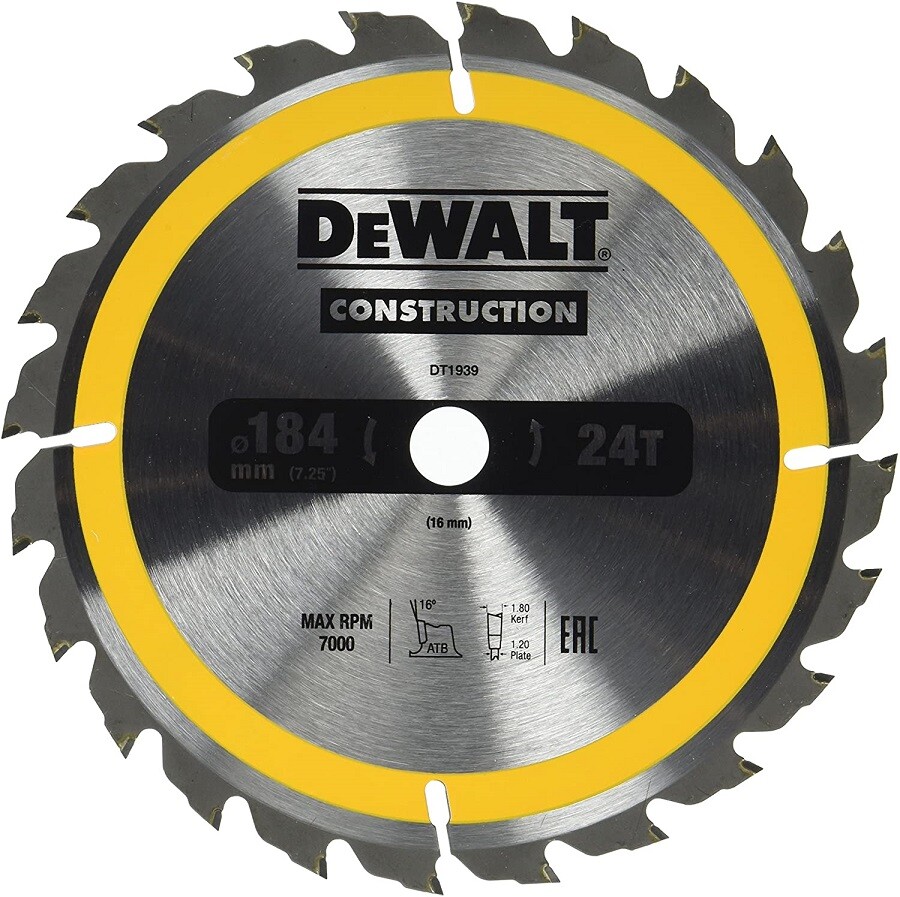 DEWALT DT1939-QZ lama per seghe circolari 184mm foro16 24denti spessore dente...