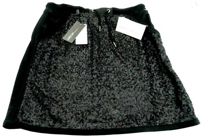 Pailletten Rock N5 MARC CAIN 42 TECHNO Softshell Tunnelzug Dehnbund schwarz warm