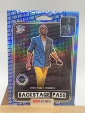 Chris Paul 2019-20 NBA Hoops Premium Stock Backstage Pass Blue Prizm Holo #2