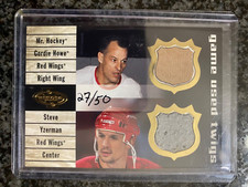 2000-01 Upper Deck Heroes Game Used Twigs Gold Gordie Howe Steve Yzerman #/50