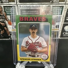 2024 Topps Heritage Short Print Spencer Strider Green Yellow Boarder #443