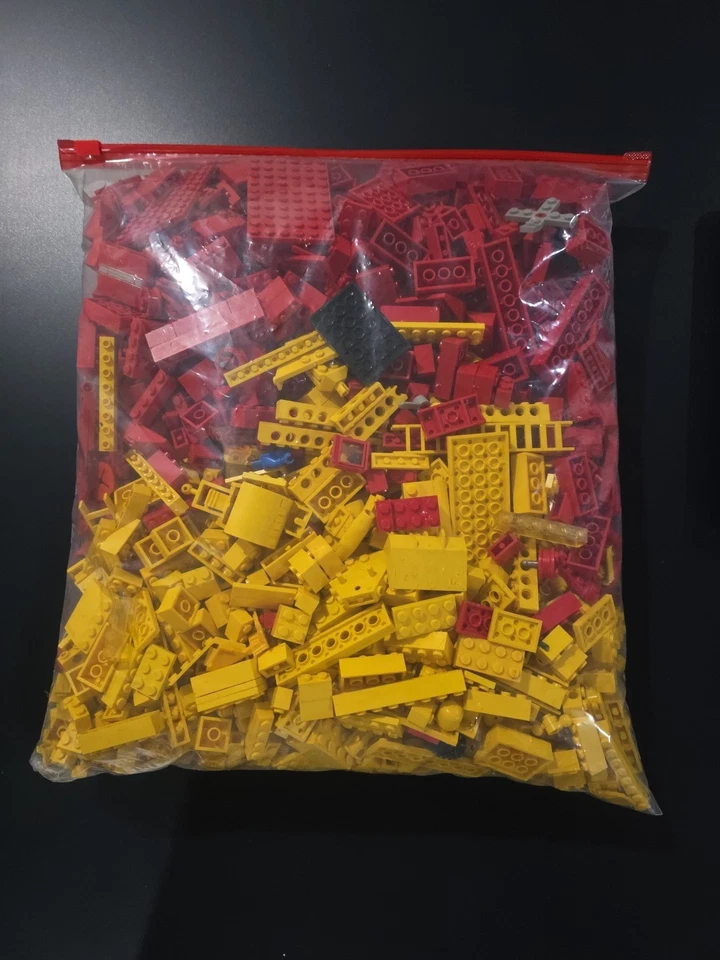 乐高 5 磅 5 件零件散装套装(大量红色和黄色)许多 70 年代/80 年代 — 第 3/4 张图片