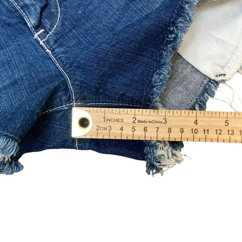 Hydraulic Women's Frayed Bailey Blue Jean Shorts Denim 13/14 Rhinestone Bling - Picture 8 of 8