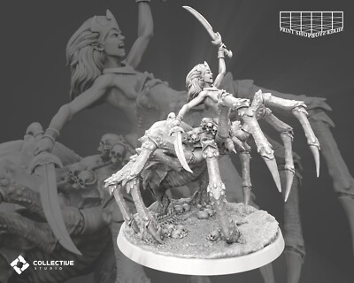 Angreifende Drinne Miniatur Spinnen Frau Figur für RPG's wie D&D 5e Pathfinder