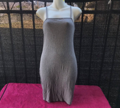 Bozzolo Grey Spaghetti Strap Bodycon Mini Summer Stretchy Slim Fit Dress -Size M