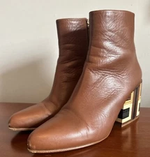 Gabriela Hearst Rio 75MM Brown Leather Ankle Boots size 40.5 US 9